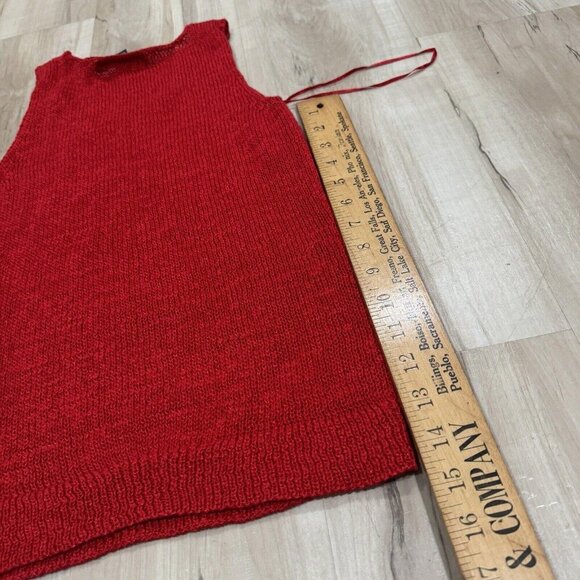 VINTAGE Ralph Lauren  Women's Red Knit Tank Top  Women's Size Petite Small PS - Picture 3 of 6